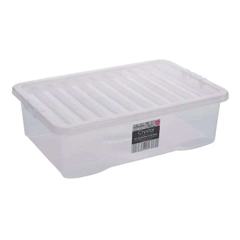 Wham Clear Crystal Storage Box – 32L Medium-Sized Transparent Organiser