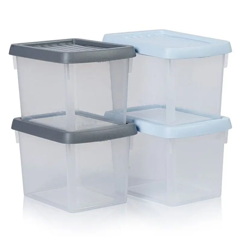 Wham Set of 4 Clear Storage Boxes – 6.7L Stackable Organisers