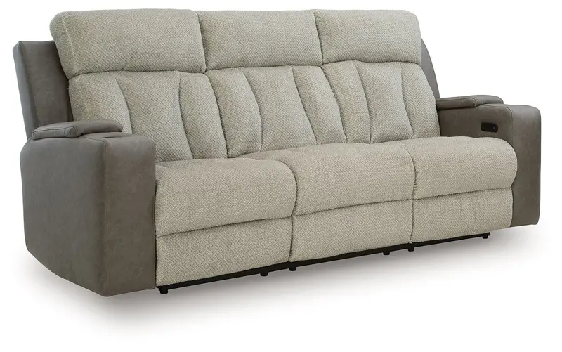 WhipLash Sisal Power Reclining Sofa with Adjustable Headrest
