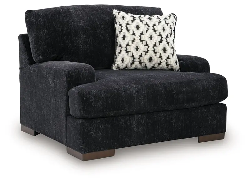 Whitmore Manor Black Pearl Chair-and-a-Half – Luxe Fabric and Refined Silhouette