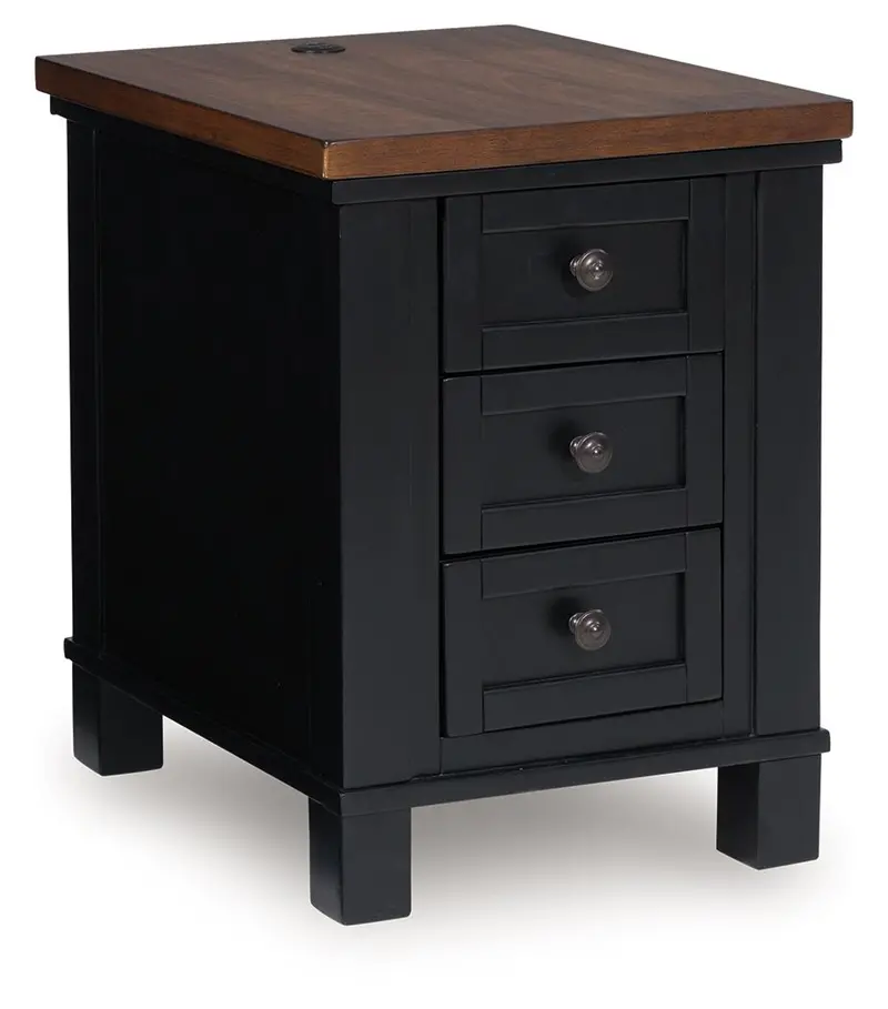 Wildenauer Chair-Side End Table – Brown and Black Compact Side Table