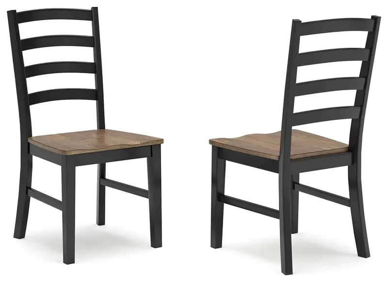 Wildenauer Contemporary Dining Side Chairs (2-Pack) – Two-Tone Brown and Black
