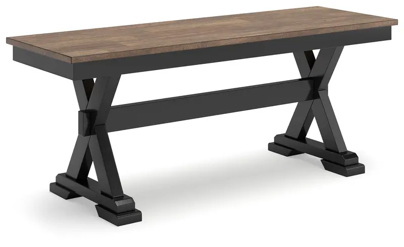 Wildenauer Dining Bench – Upholstered Seating with Wooden Legs