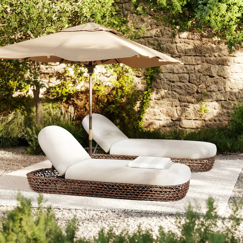 Willow Sunbrella Patio Lounger – Fully Upholstered