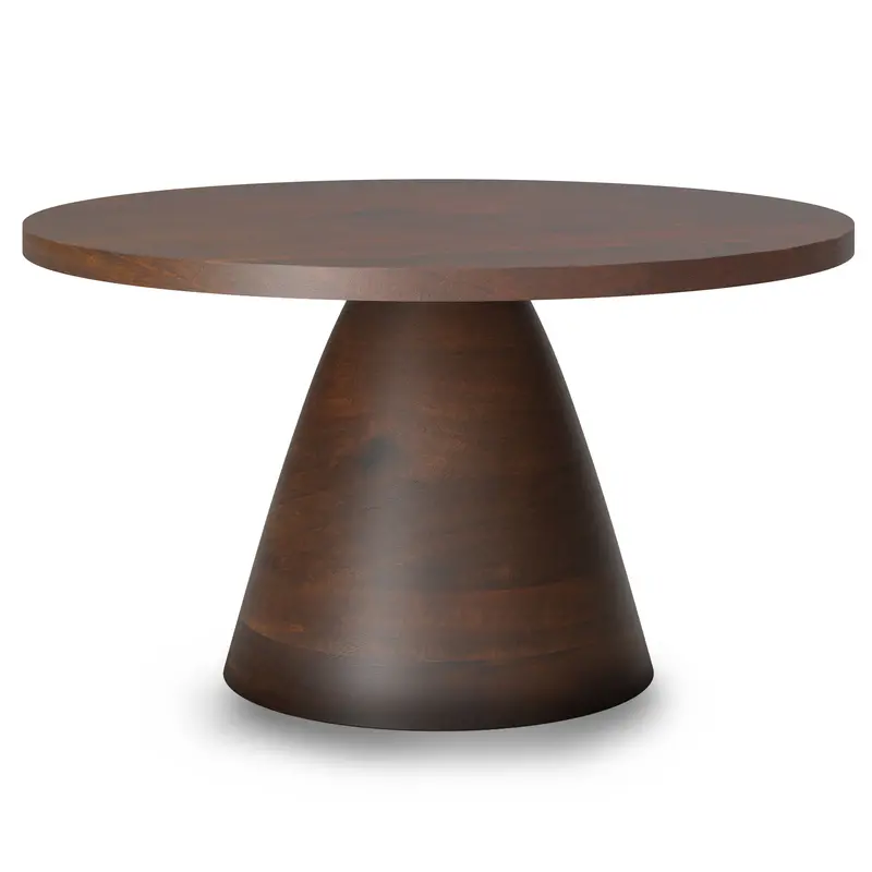 Winnie Round Walnut Coffee Table – Modern Organic Living Room Centerpiece