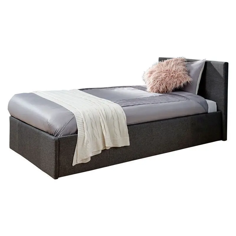 Winston Grey Fabric Single Ottoman Bed Frame (3 ft x 7 ft)