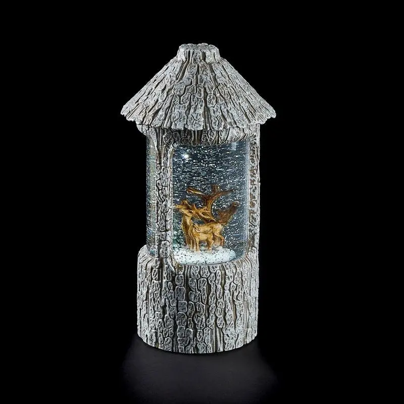 Winter Deer LED Christmas Ornament – Spinning Glitter Base