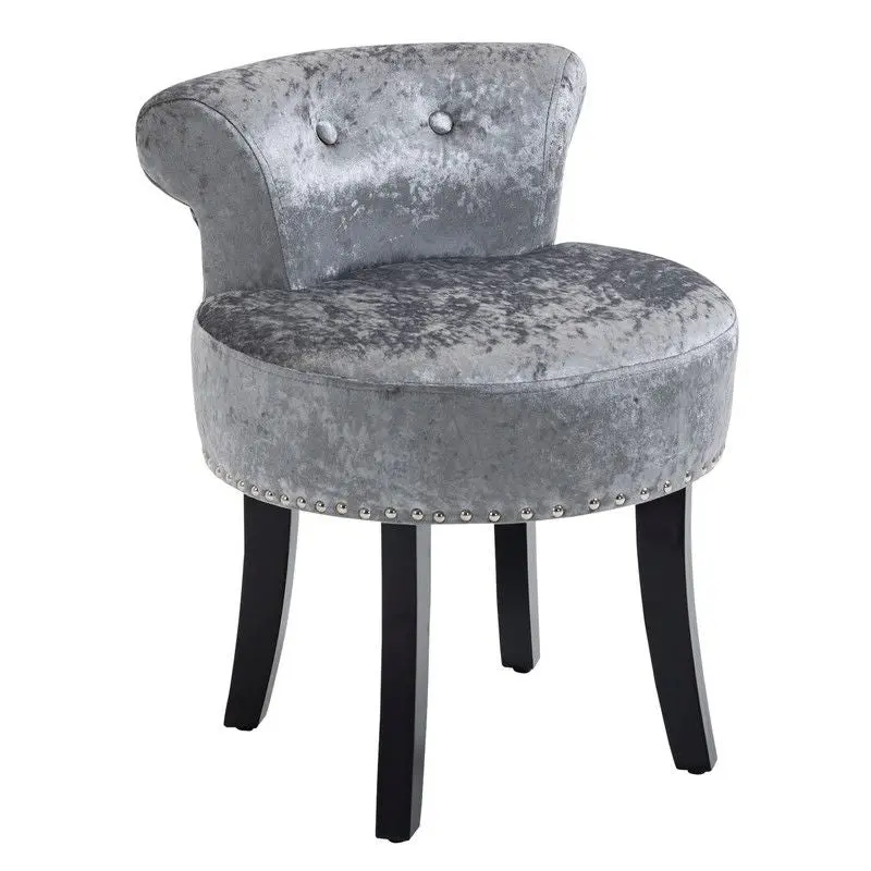 Wooden Dressing Table Stool with Rubberwood Legs – Compact Seating for Vanity Areas