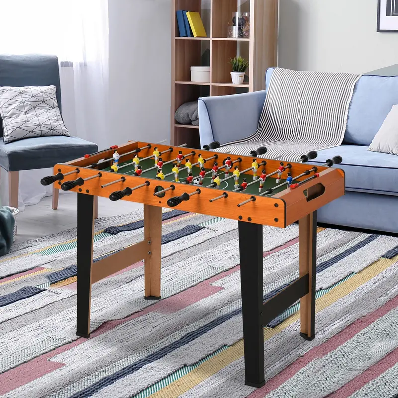 Wooden Foosball Table – 84.5 cm Arcade-Style Soccer Game