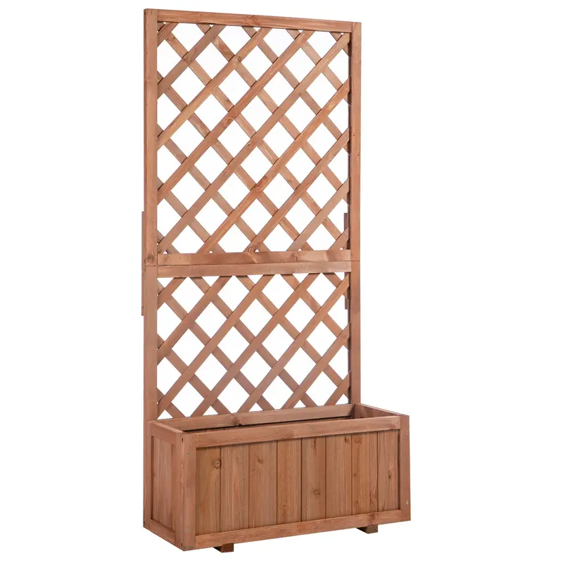 Wooden Gardening Planter Stand – Trellis Shelf Display for Flowers and Pots