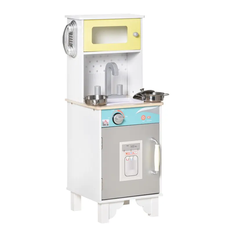 Wooden Pretend Play Kitchen Set – Interactive Toy Cooking Station for Children