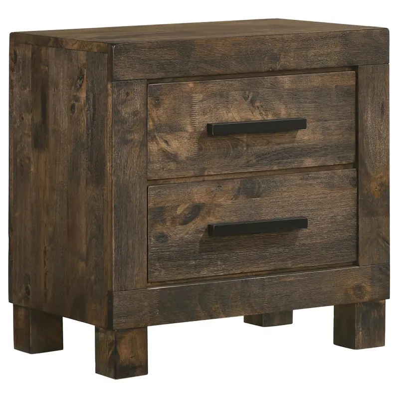 Woodmont Rustic Golden Brown 2-Drawer Nightstand