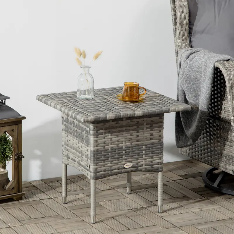 Woven Rattan Accent Side Table