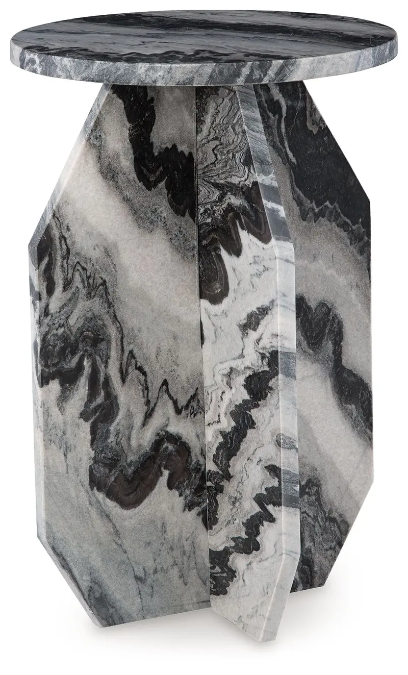 Wrenlane Black, White, and Taupe Geometric Accent Table
