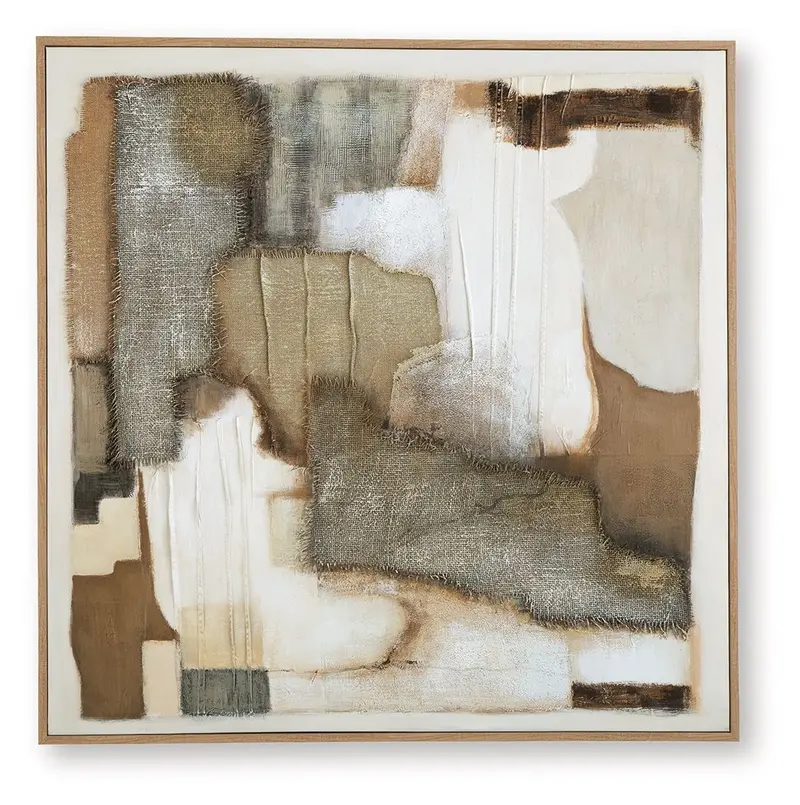 Wylander Tan, Brown, and Gray Abstract Wall Art Canvas