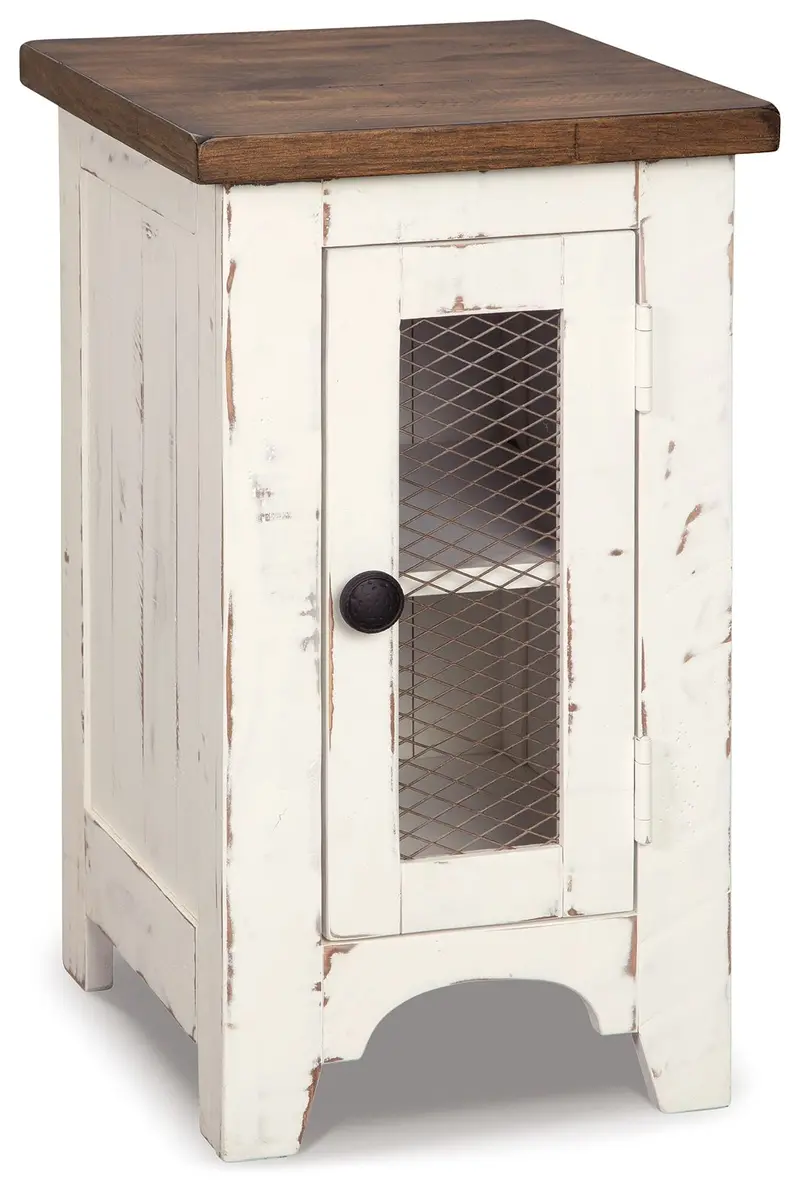Wystfield White-and-Brown Chair-Side End Table