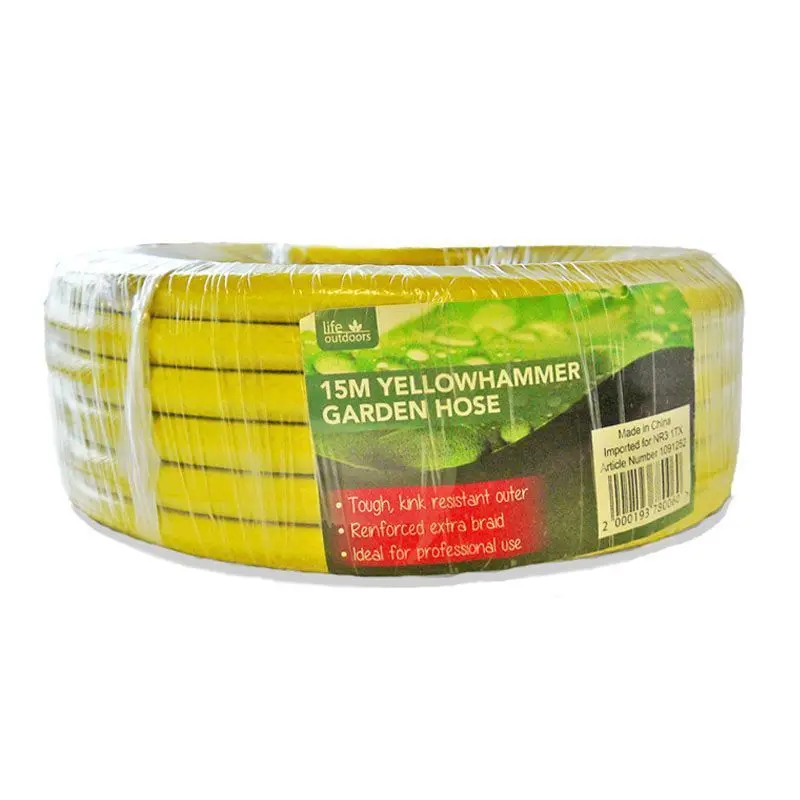 Yellowhammer 15-Metre Flexible Garden Hose with Reinforced Couplings