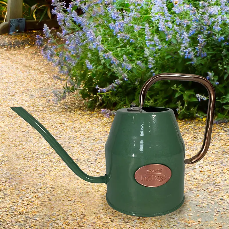 Yeoman Galvanized Steel 1-Liter Watering Can – Olive Green Finish