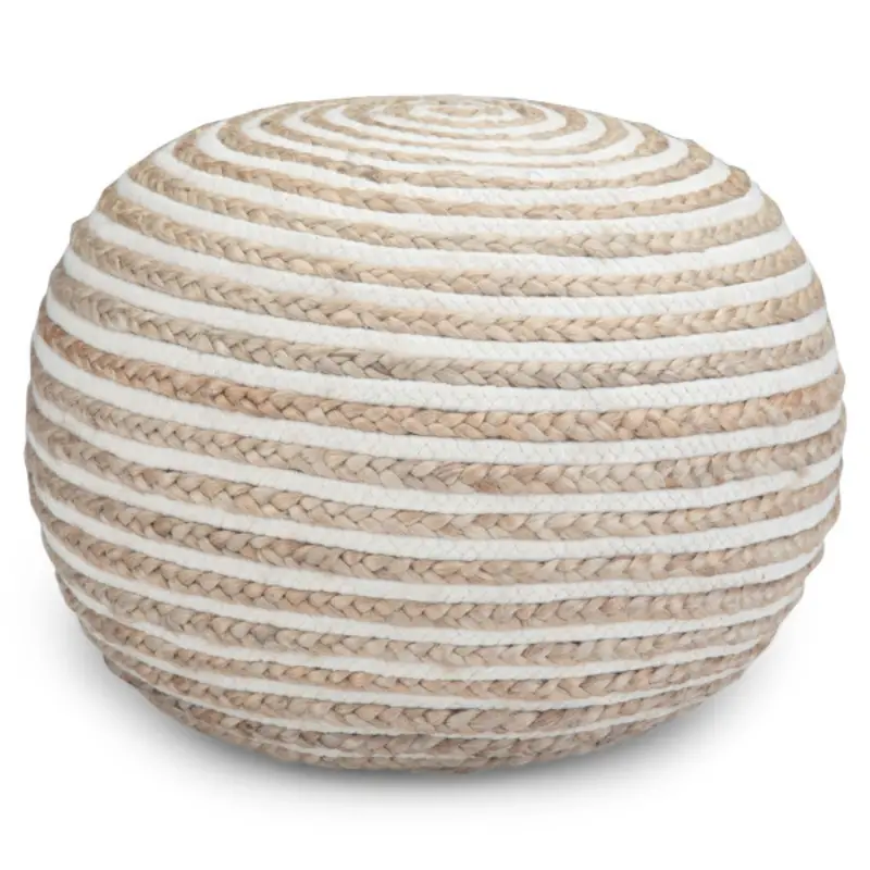 Yolanda Natural Round Floor Pouf