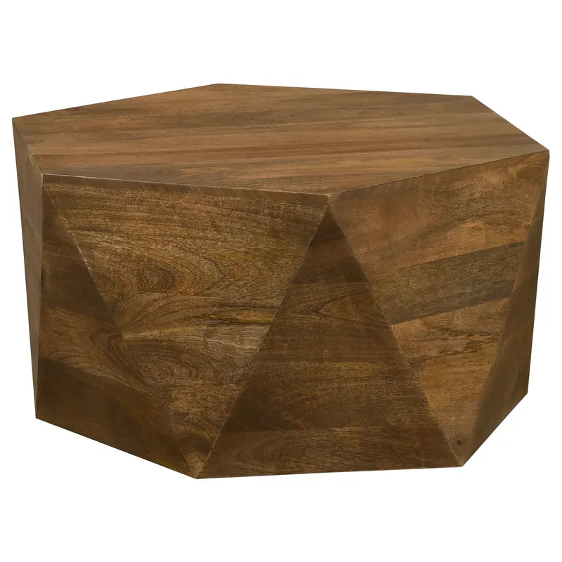 Zalika Natural Solid Mango Wood Hexagonal Coffee Table