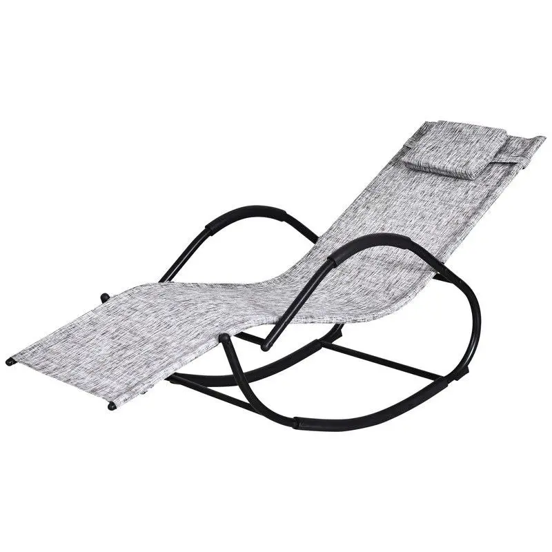 Zero Gravity Rocking Lounge Chair with Steel Frame and Cushion – Grey
